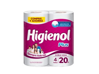 Papel Higienico Higienol Plus D/H 12X4X20M