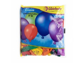 Globos Feliz Cumpleaños Globolandia 10'' X50Un