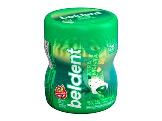 Chicle Beldent Conf Frasco 6X6X54Gr Extra Menta
