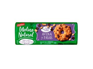 Galletita Molino Natural 16X232G Avena/Pasas